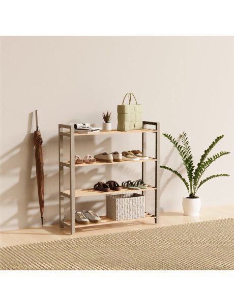 ZAPATERA 4 NIVELES 66X20X68.5CMS MADERA Y PP ZAPATERA 4 NIVELES 66X20X68.5CMS MADERA Y PP