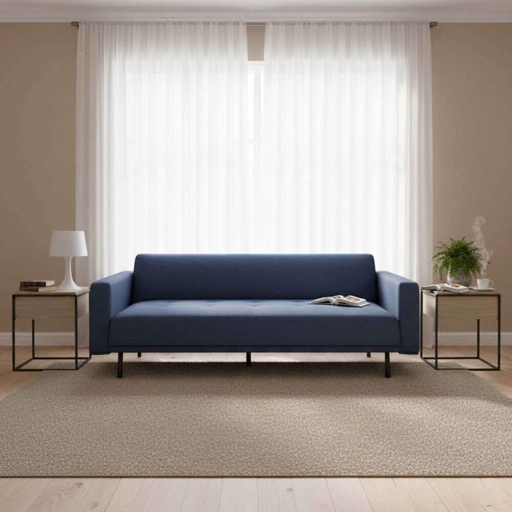 SOFÁ CAMA 2 CUERPOS TELA AZUL HUGO