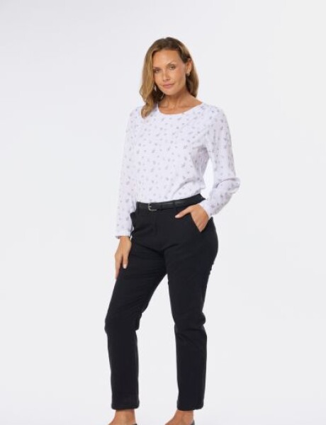 PANTALON RECTO DE GABARDINA Negro