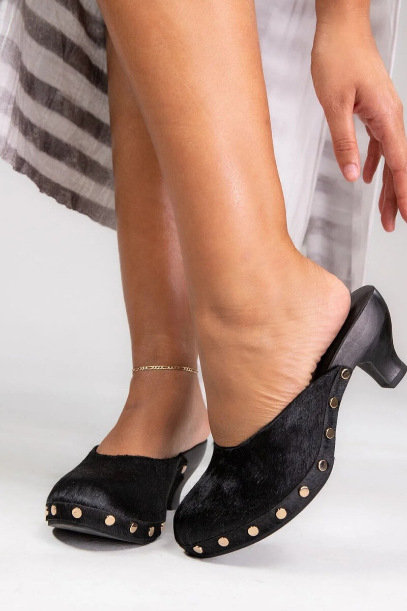 Clog con taco Negro