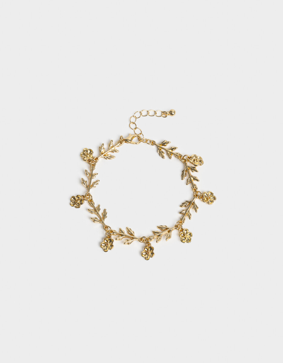 Pulsera Flexible Con Flores 