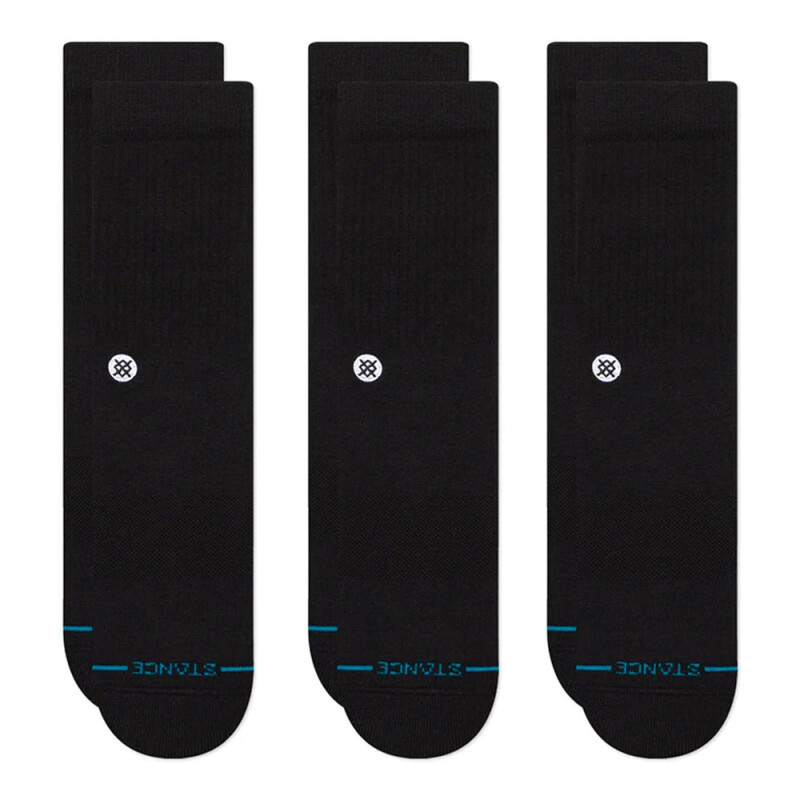 Medias Stance Icon 3 Pack Unisex Black