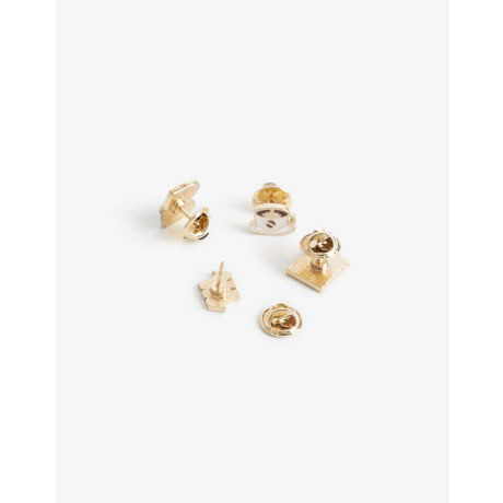 Set De Pines Cafecito Y Libros Dorado