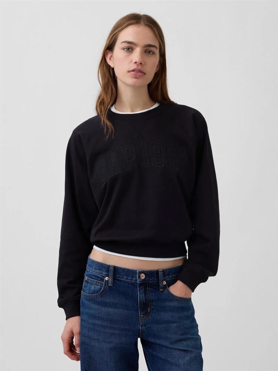 Buzo Deportivo Sin Felpa Mujer - True Black Logo 