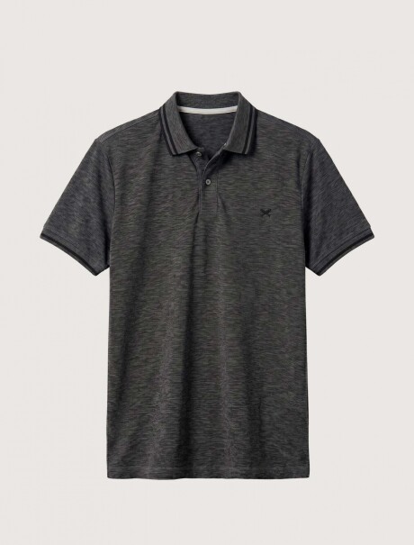 CAMISETA CON CUELLO TEXTURIZDA GRIS