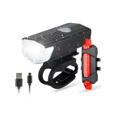 Kit de Luces Delantera y Trasera Recargables Led para Bici 001