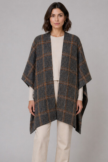 Ruana Camelia Estampa marrón