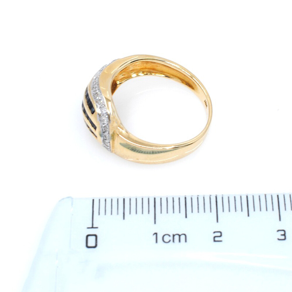 Anillo oro 18k zafiros y brillantes Anillo oro 18k zafiros y brillantes