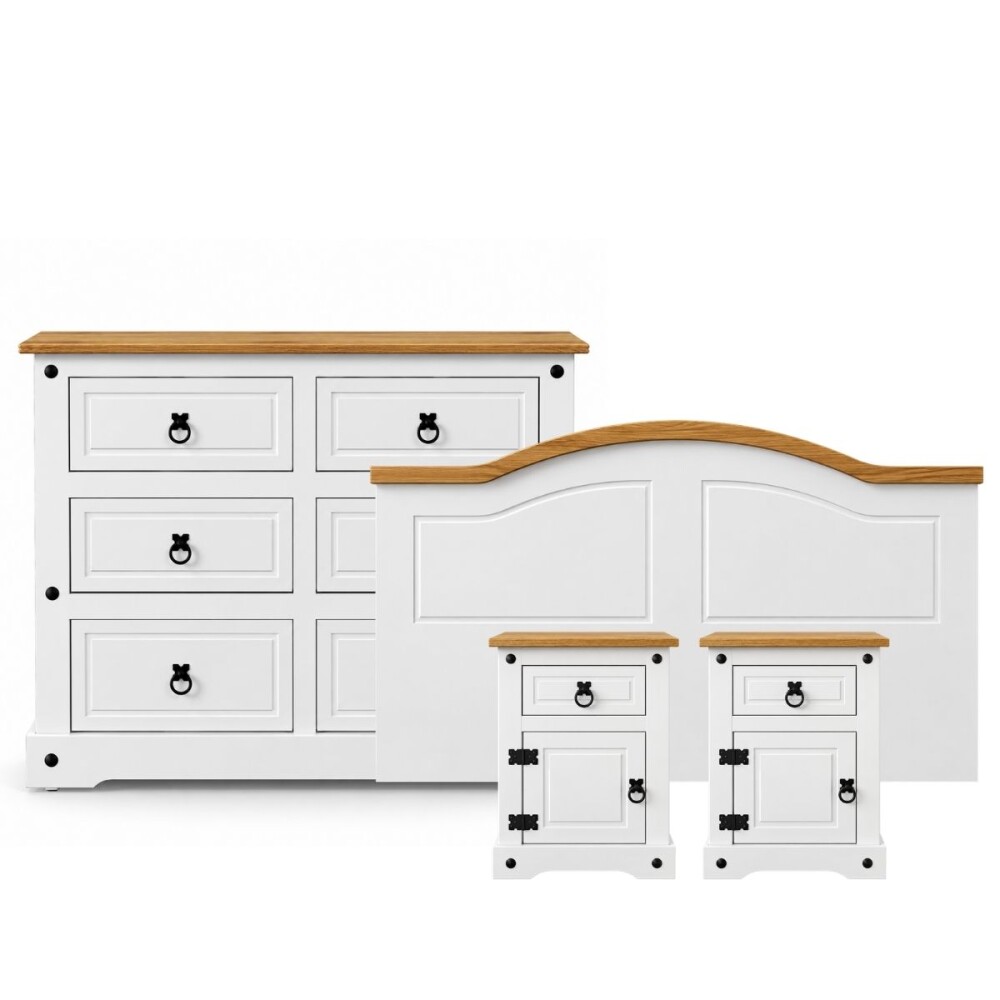 COMBO DORMITORIO - LINEA CORONA CÓMODA + RESPALDO + 2 MESAS DE LUZ COMBO DORMITORIO - LINEA CORONA CÓMODA + RESPALDO + 2 MESAS DE LUZ