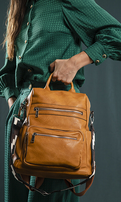 MOCHILA BROOKLYN MOSTAZA