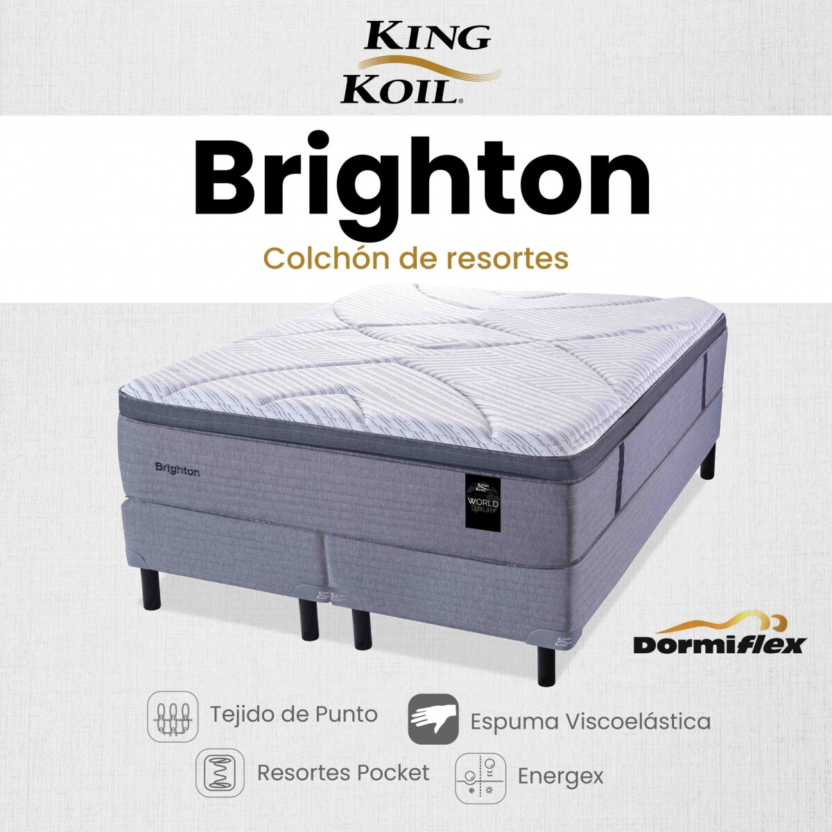 Colchón Brighton con Sommier - King 180x200 