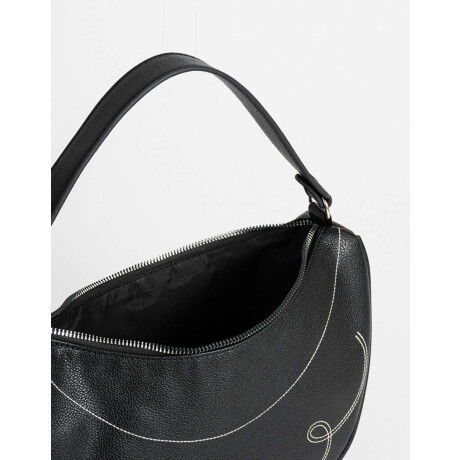 Bandolera Con Bordado Corazón Negro