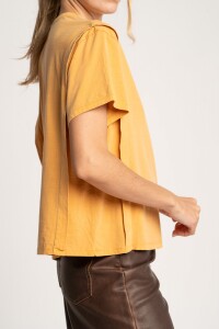 Remera Algodón Mamga Corta Amarillo Mostaz