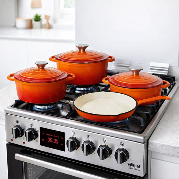 Combo Cocina Iitimat Turca Grill + Juego De Ollas 7 Pzas PK COMBO COCINA 2313300 + OLLAS 7CPS NAR