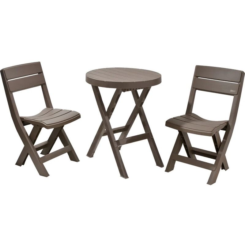 COMBO KIT MESA REDONDA DOS SILLAS PLEGABLE RIMAX BARU MOCCA PLASTICO COMBO KIT MESA REDONDA DOS SILLAS PLEGABLE RIMAX BARU MOCCA PLASTICO