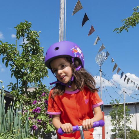 Casco Infantil con Luz Micro Talle Único Flores