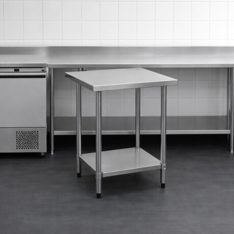 Mesada Central con Estante Inferior de Acero Inoxidable 60 x 60 x 85 cm Mesada Central con Estante Inferior de Acero Inoxidable 60 x 60 x 85 cm