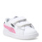 Championes Infantiles Puma Smash 3.0 Leather V Blanco - Rosa - Azul Marino