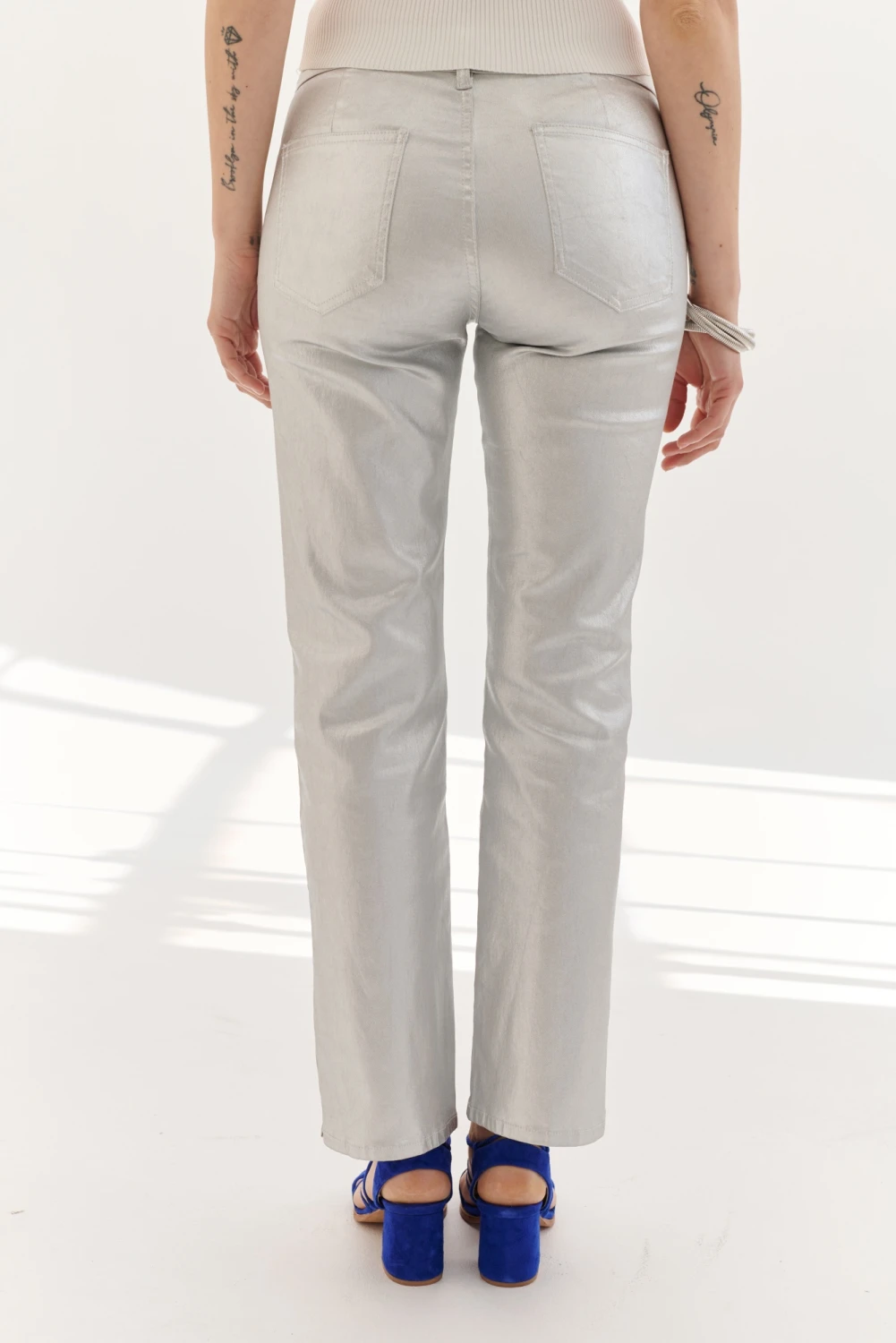 PANTALON FOIL plateado 4