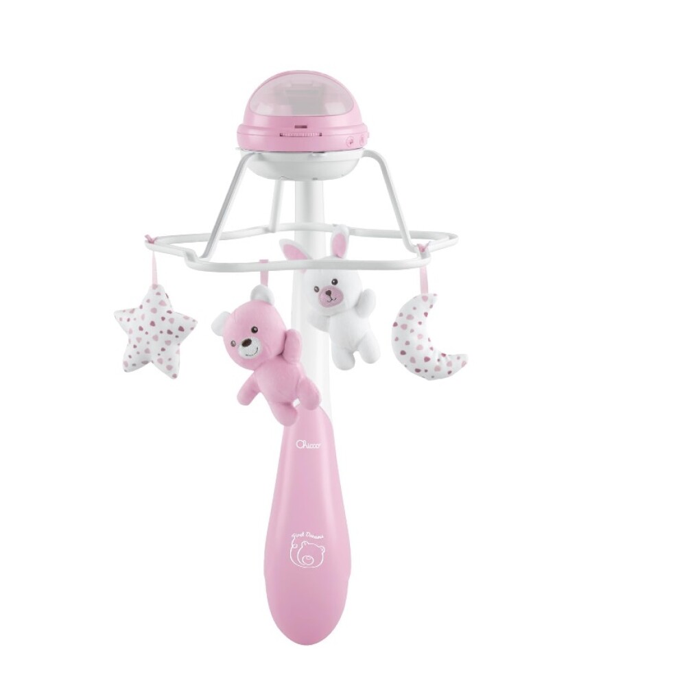 Movil musical chicco arco iris rosa