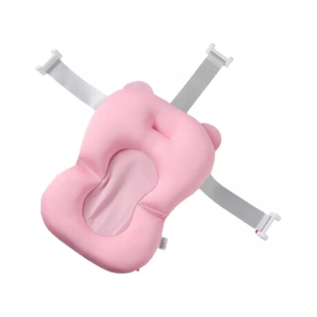 Bañera P/Bebé Pleg C/Soporte, Drenaje y Base Antideslizante Rosa Claro