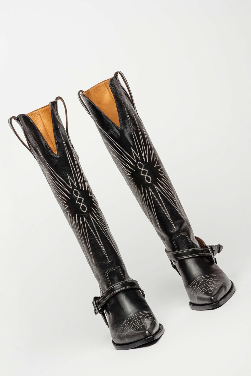 Bota Texana Alta NEGRO