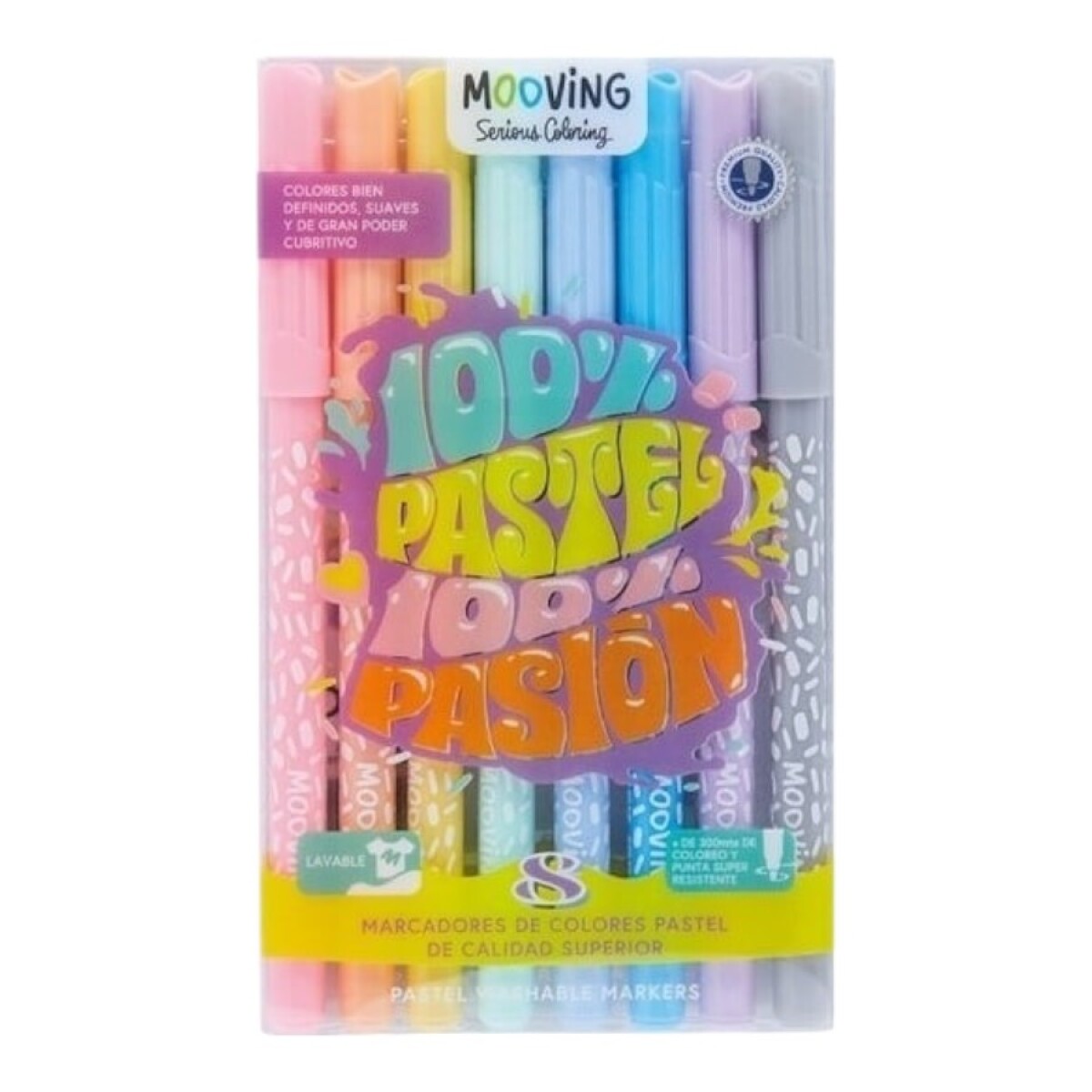 Marcadores Pastel x8 Mooving 