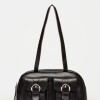 Bolso Indie en cuero vegetal liso Negro