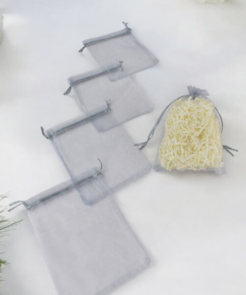 Pack x 100 - Bolsas organza 12x17 cm PLATA