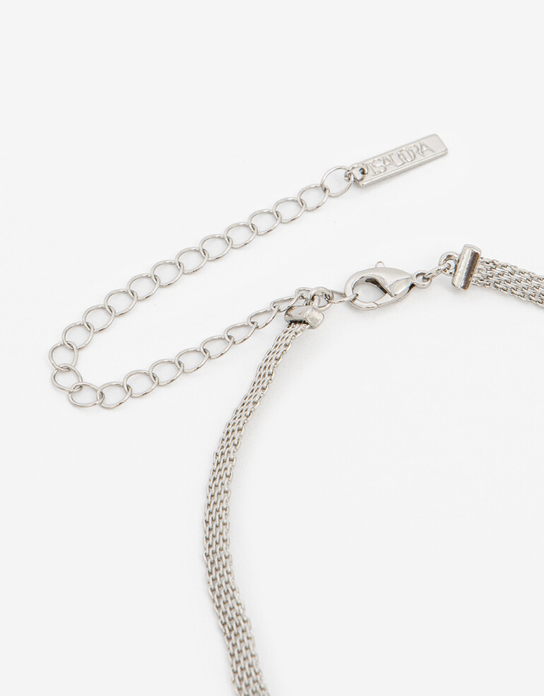 Collares Cortos Metal Collar Corto Metal Mesh. - Plateado Rodio