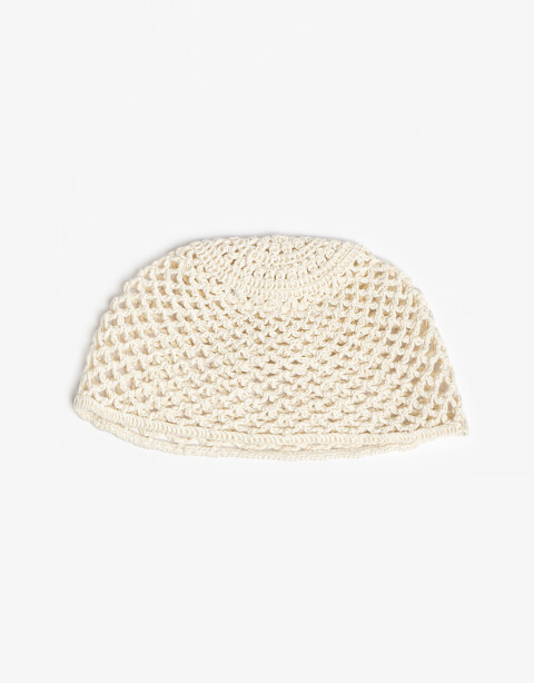 Vinchas Textiles Lisas Gorro Tejido Casquette - Blanco Crudo