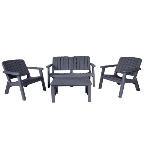 SET DE LIVING EXTERIOR POLIPROPILENO GRIS MALAGA