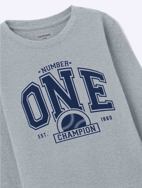 CAMISETA INFANTIL CON ESTAMPA GRIS