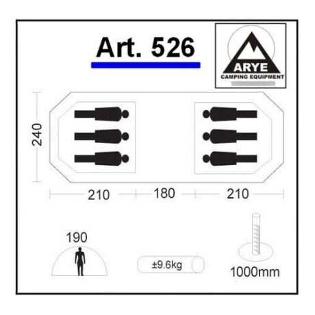 Carpa Arye 2 Dormitorios 6 Personas Carpa Arye 2 Dormitorios 6 Personas