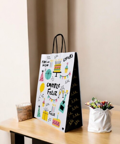 Bolsa fantasia luna 22x10x30 cm. FELIZ CUMPLE