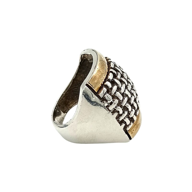 Anillo Calado-Plata y Oro-Sin Piedra-AN5044 sinpiedra