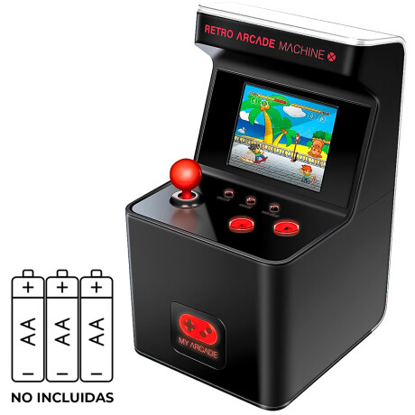 Mini Consola Retro 16 Bits Arcade Portátil 300 Juegos Negro-Blanco