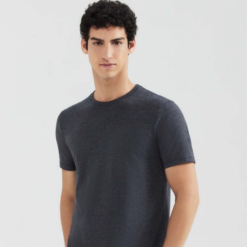 CAMISETA MM MASC PRETO MESCLA