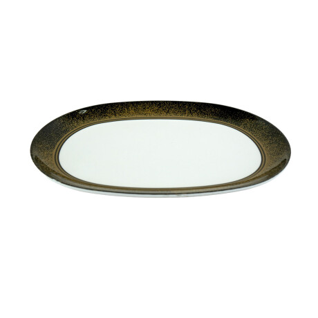 PLATO MELAMINA OVAL LINEA DORADA 11.5´ 29X21.3X2CM 180GR PLATO MELAMINA OVAL LINEA DORADA 11.5´ 29X21.3X2CM 180GR