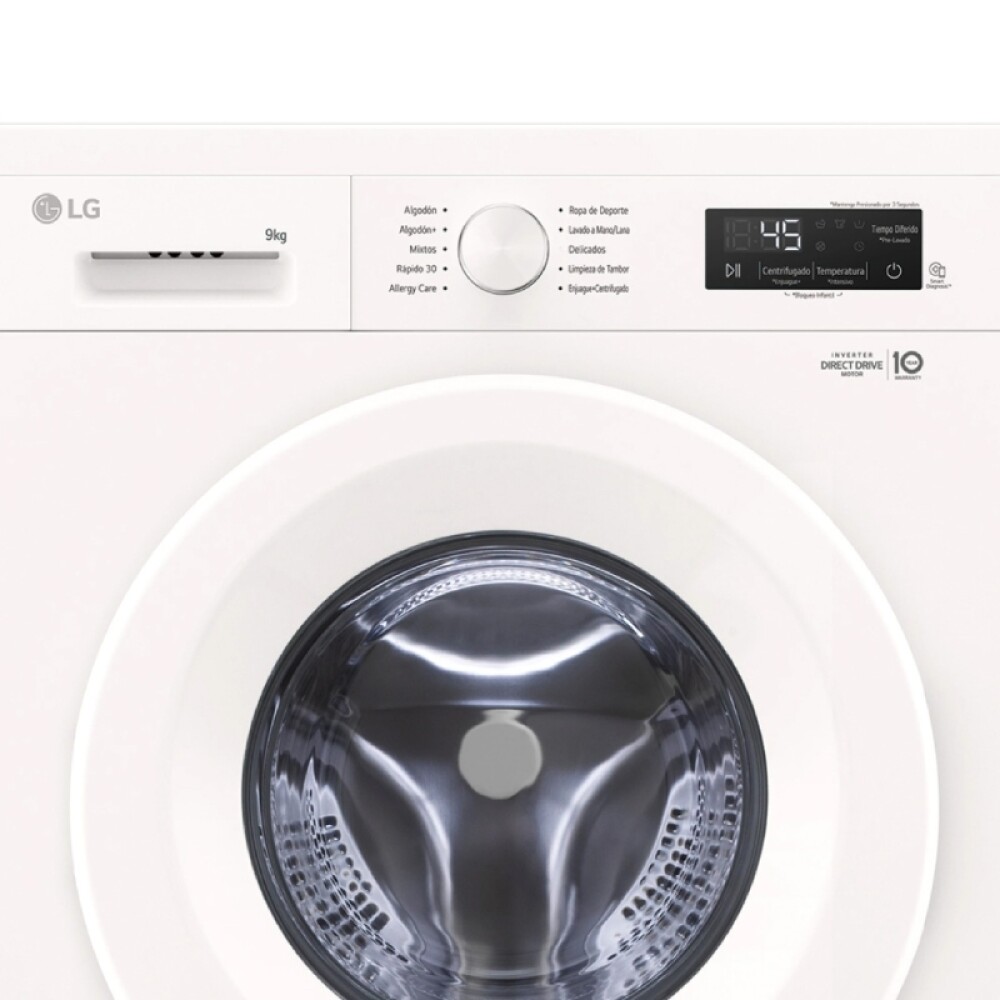 Lavarropas frontal LG inverter 9Kg WM9GWVFS6 blanco