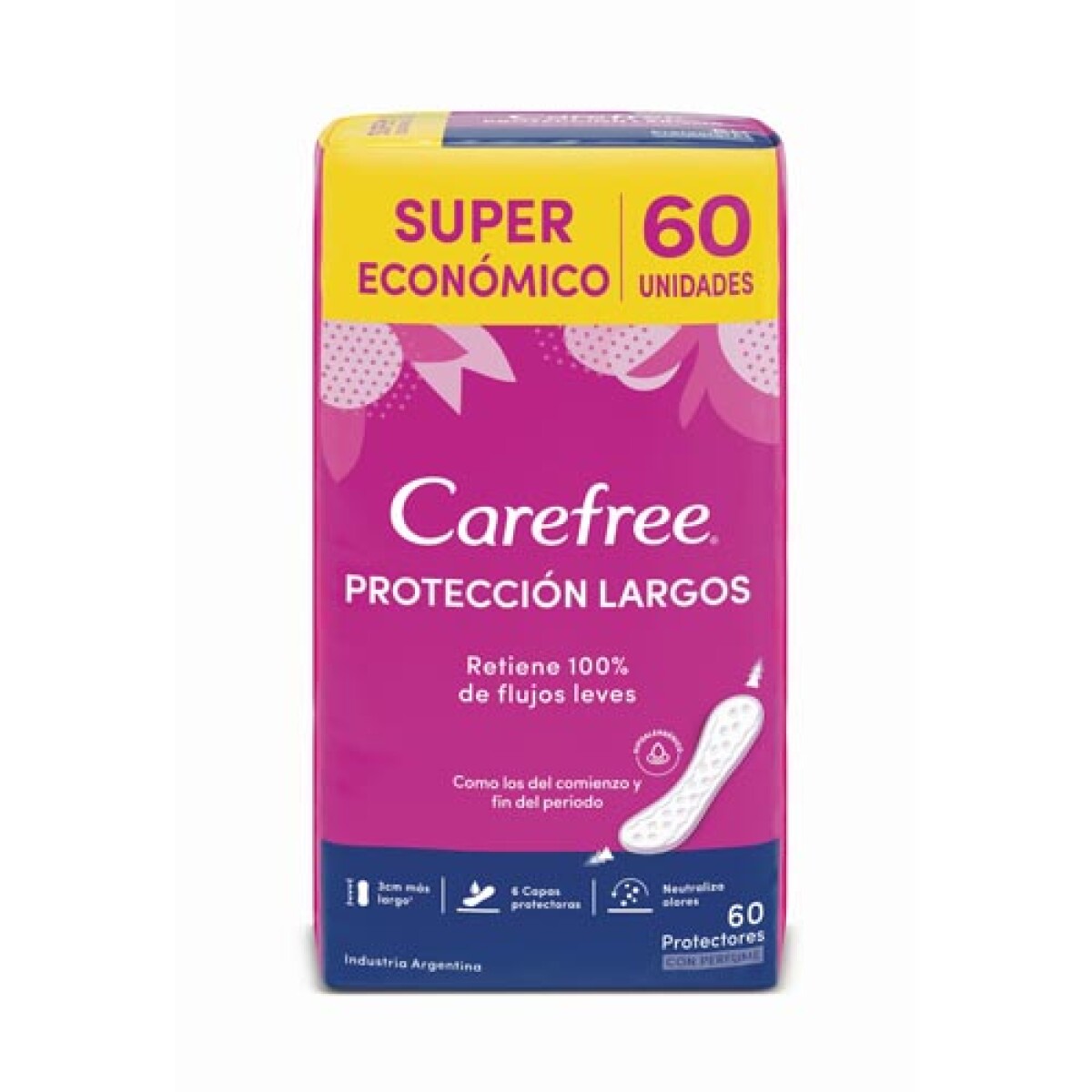 CAREFREE PROTECTORES DIARIOS LARGOS CON PERFUME 60 UNIDADES 