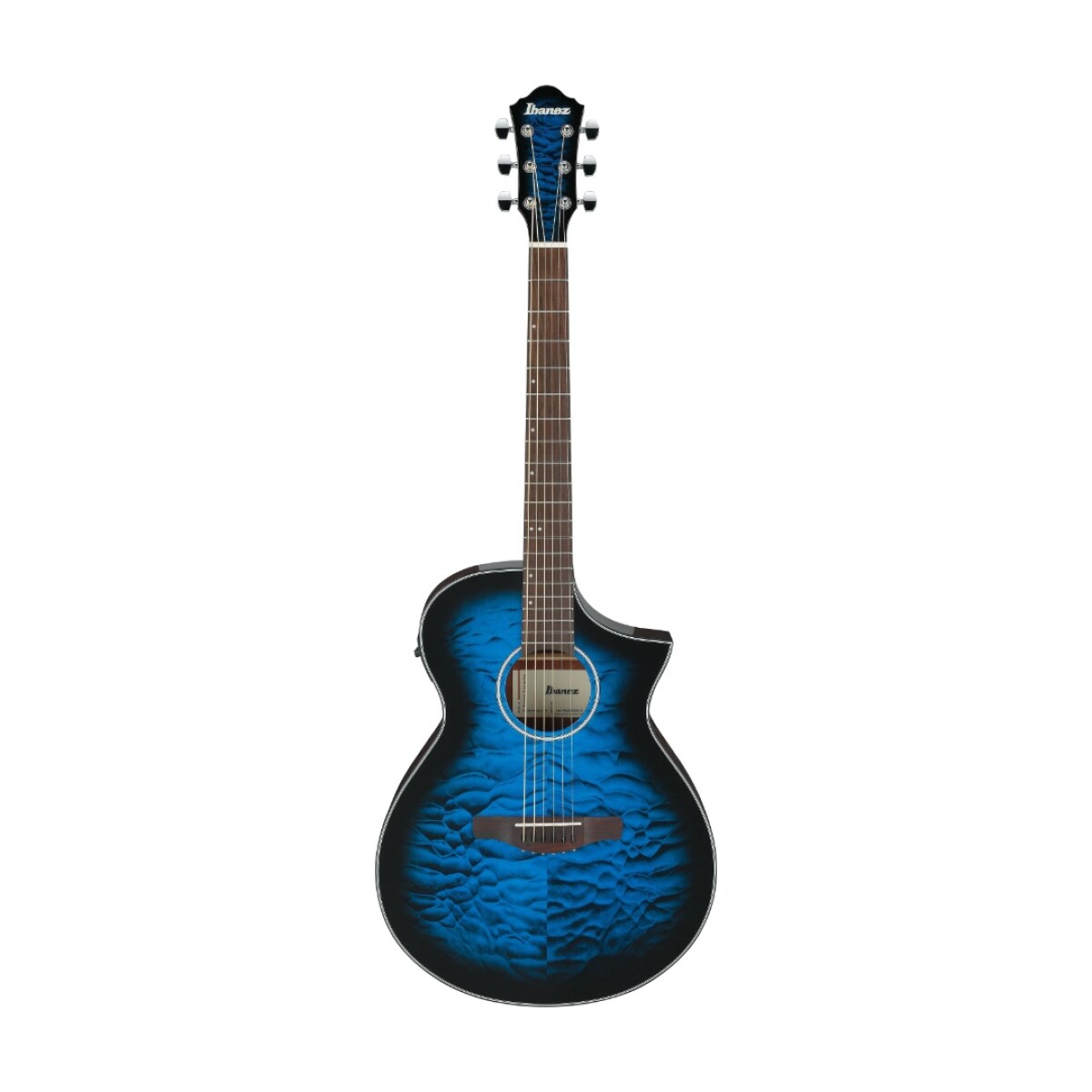 Guitarra Electro Acustica Ibanez Aewc16qa-tlh Transparent Blue Sunburst High Gloss Top 