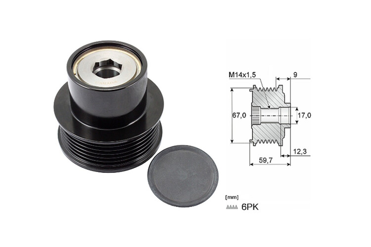 Polea Alternador Marcha Libre Alt Citroen C1, Peug 107/108 08-25 Polea Alternador Marcha Libre Alt Citroen C1, Peug 107/108 08-25