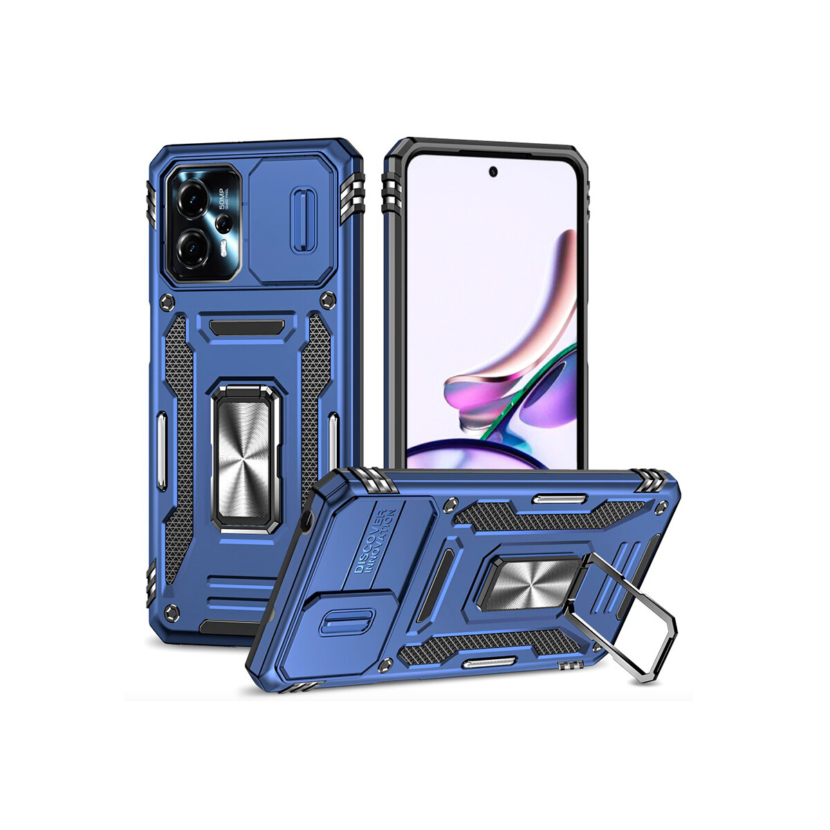 Protector para Motorola Moto G13 con soporte color azul 