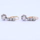 Caravanas antiguas 18k 2 tonos con brillantes. Caravanas antiguas 18k 2 tonos con brillantes.