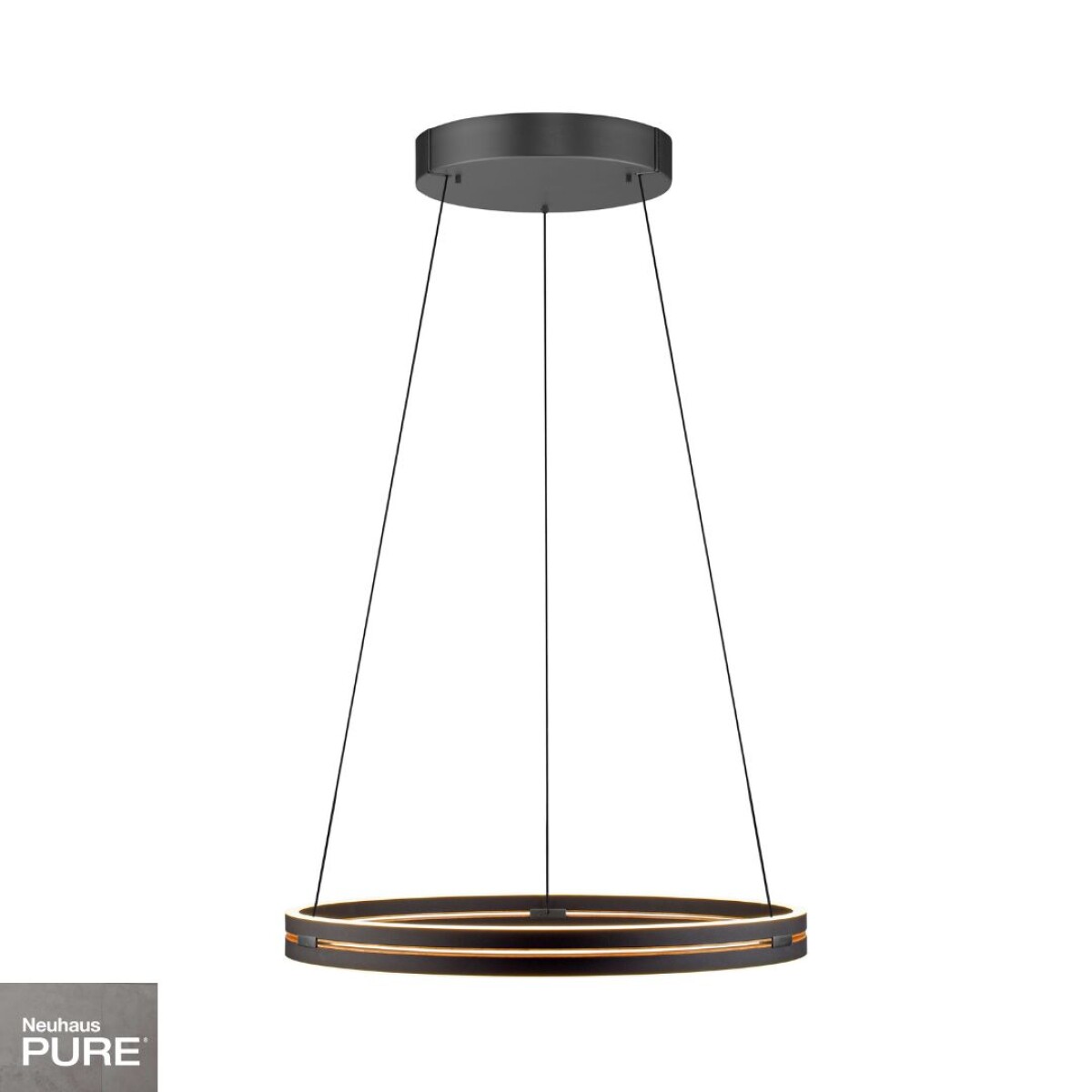 Colgante led anillo motorizado 44w 70cm a control remoto con varias funciones, Negro y madera 
