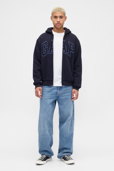 Canguro Con Corderito Logo Gap Hombre New Classic Navy