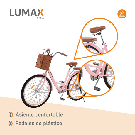 Bicicleta Urbana Rodado 26 con Canasto Vintage Rosa