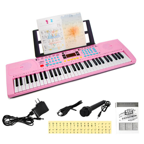 Órgano Musical Teclado Piano 61 Teclas Mozart Español Rosa
