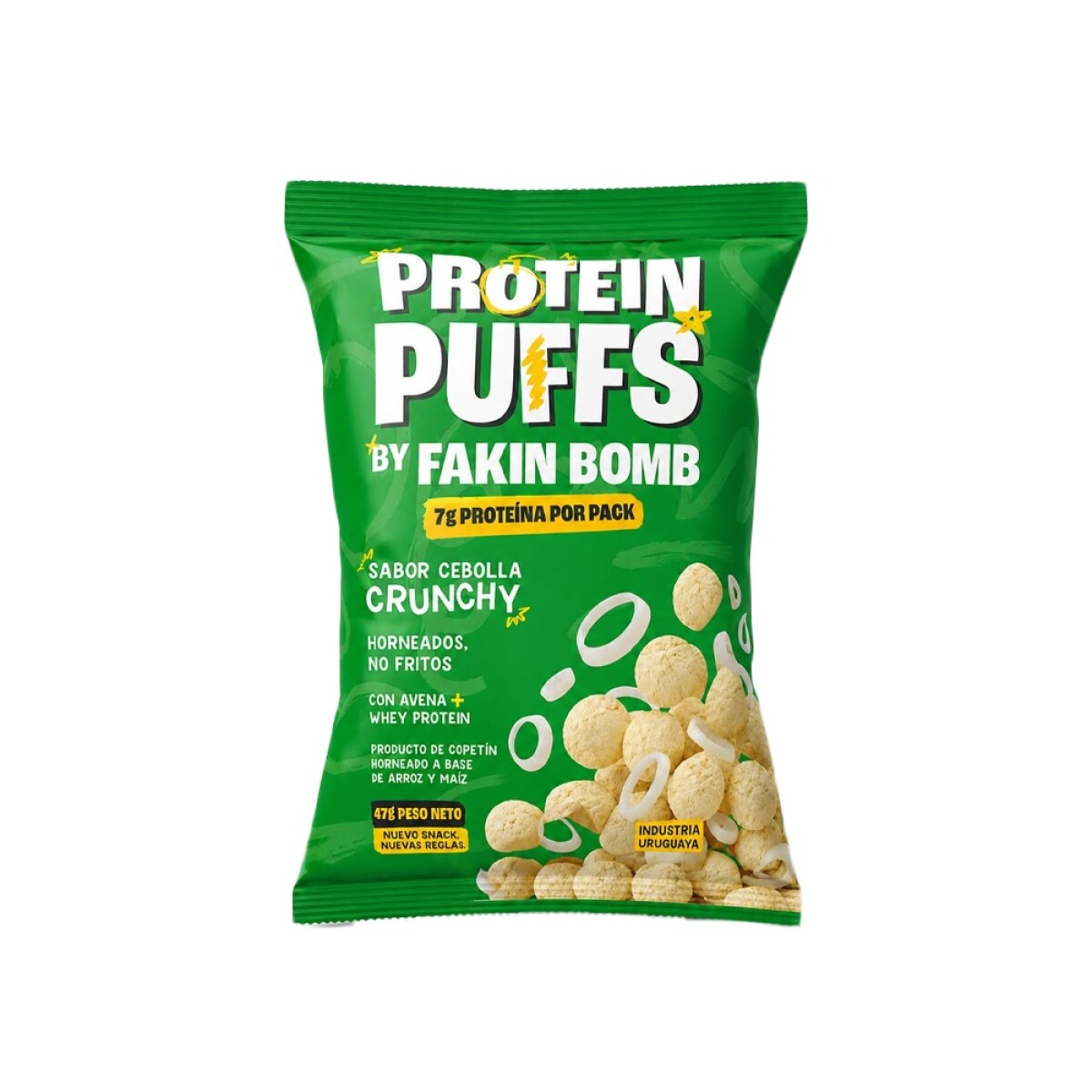 Protein Puffs Cebolla Crunchy 47g Fakin Bomb 